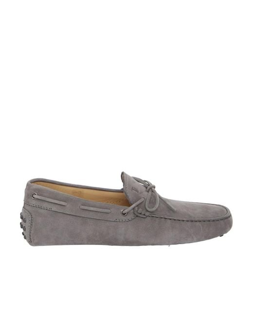 Tod's Gray Round Toe Slip-On Loafers for men