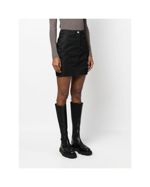 Nanushka Black Straight-Hem Mini Skirt