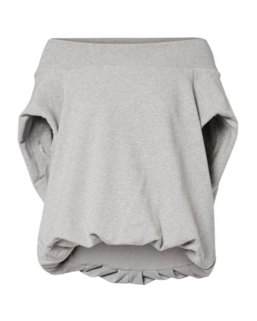 Dries Van Noten Gray Cocoon Cotton Jersey Sweatshirt