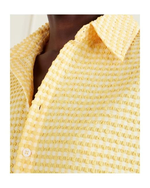 Jonathan Simkhai Yellow Reeves Checked Seersucker Shirt