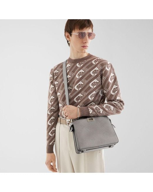 Fendi Brown Multicolour Wool Jumper for men