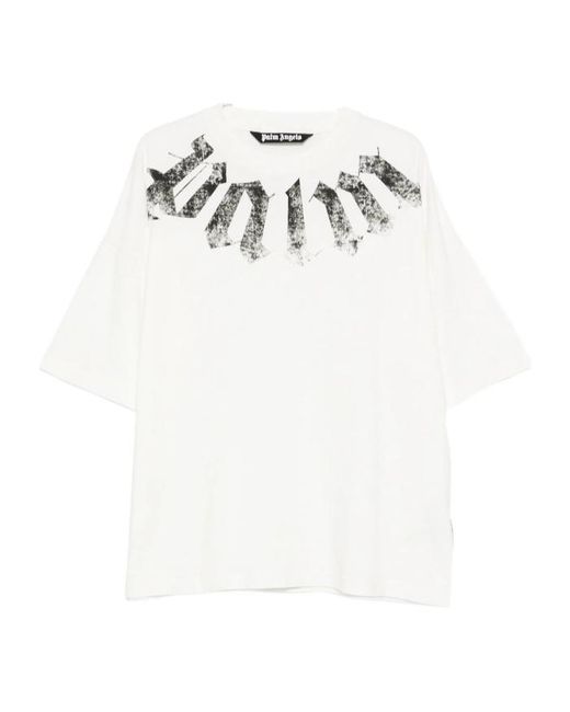 Palm Angels White Short-Sleeved T-Shirt for men