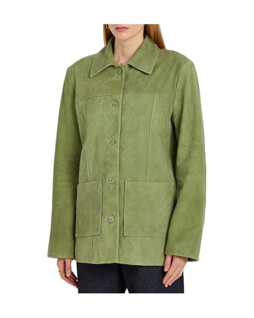 Reformation Green Suede Jacket