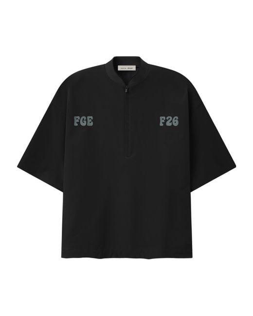 Fear Of God Black Half Zip Logo Shirt for men