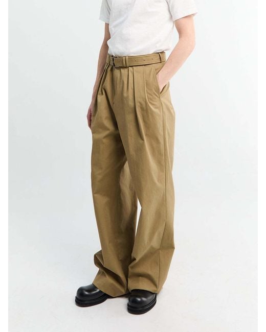 Dries Van Noten Natural Preaches Pleated Belted Pants for men