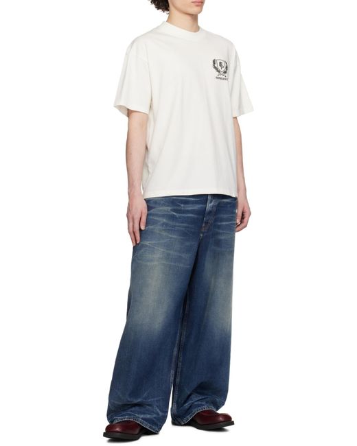 Represent White Crest Graphic Printed T-Shirt for men
