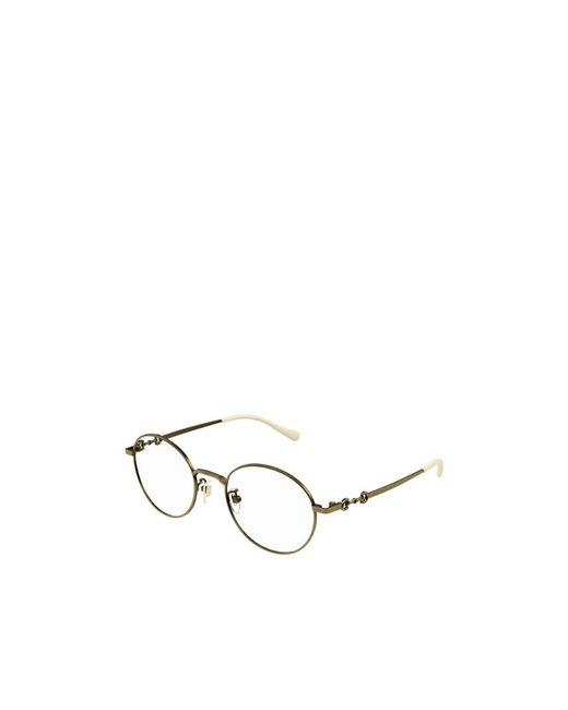 Gucci White Eyewear	Round Frame Glasses