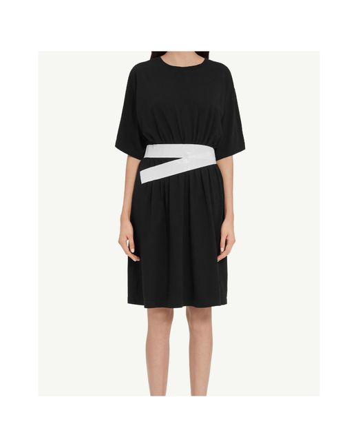 MM6 by Maison Margiela Black Taped Jersey Mini Dress