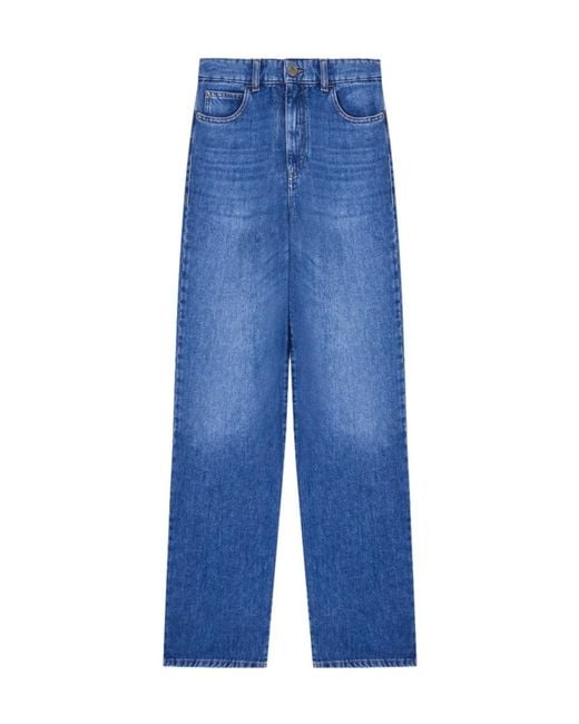 Emporio Armani Blue High-Waisted Straight Jeans