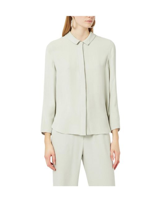 Emporio Armani White Minimalist Longsleeve Shirt