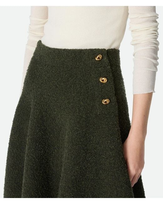 Bottega Veneta Natural Wool Bouclé Skirt