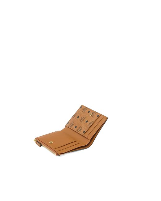 MCM Brown Monogram Printed Zipped Wallet