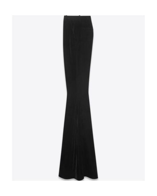 Saint Laurent Black Velvet Flared Pants