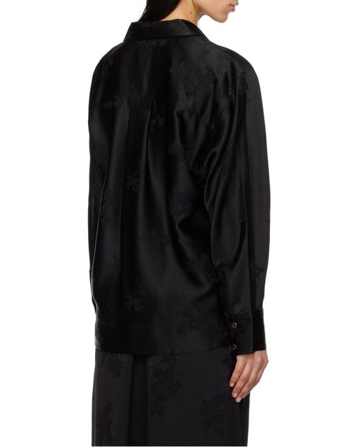 Ganni Black Floral Jacquard Top