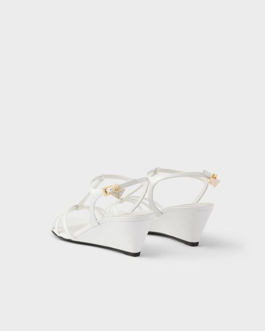 Prada White Buckle-Fastened Sandals