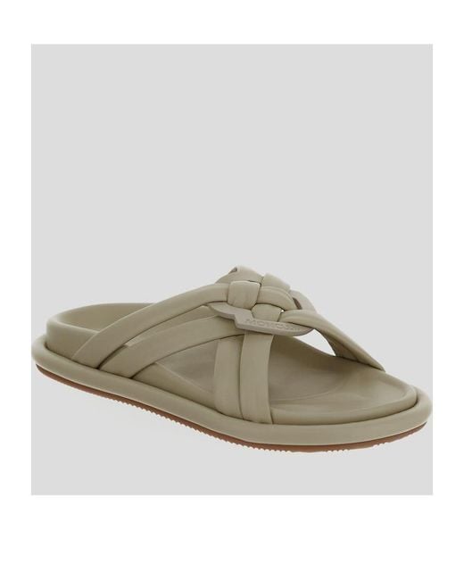 Moncler Brown Logo Embossed Sandals