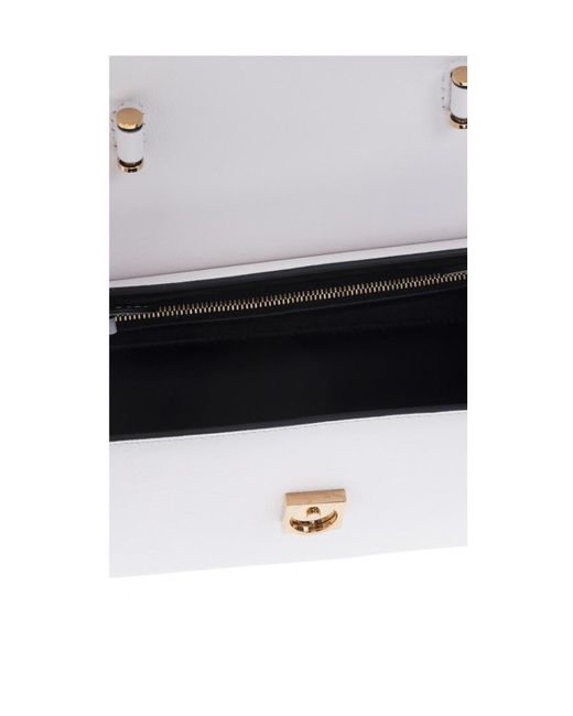 Versace White La Medusa Medium Shoulder Bag