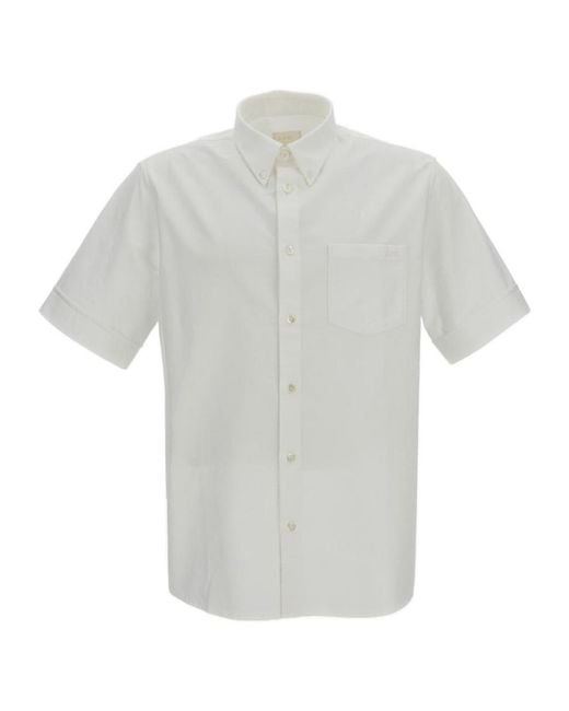 A.P.C. White Short-Sleeved Button-Up Shirt for men