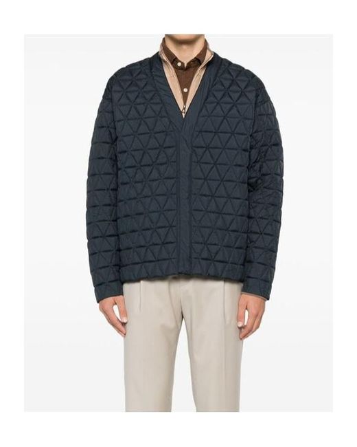 K-Way Blue V-Neck Padded Jacket for men