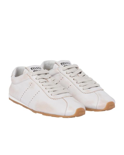 Miu Miu White Bleached Sneakers