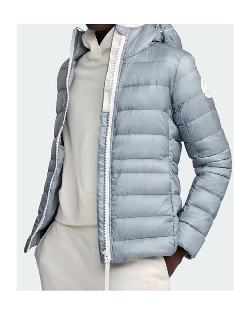 Canada Goose Blue Logo Patch Hooded Padded Jacket