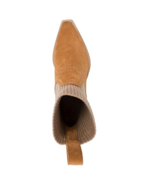 Chloé Brown 70Mm Ribbed Ankle-Length Boots