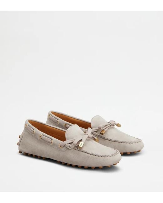 Tod's Gray Round-Toe Loafers