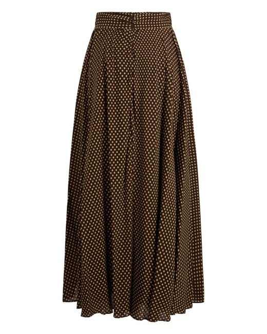 Philosophy Di Lorenzo Serafini Brown Pleated Polka-Dot Skirt