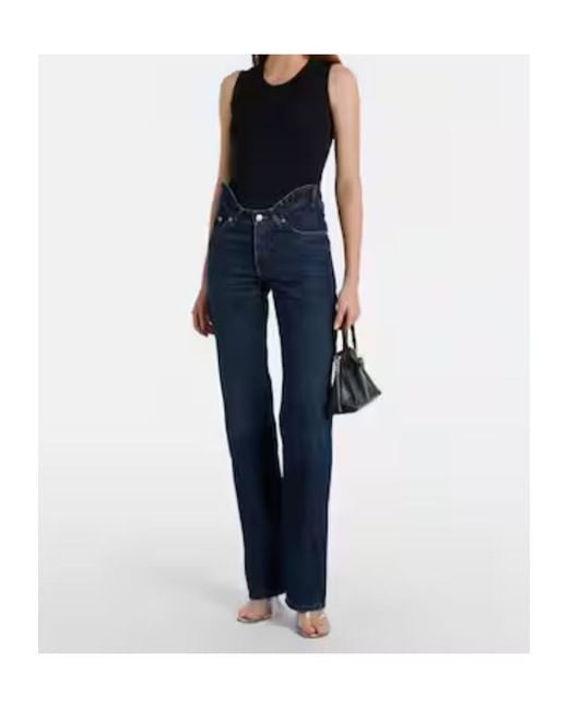 Jean Paul Gaultier Blue Curved Bootcut Jeans