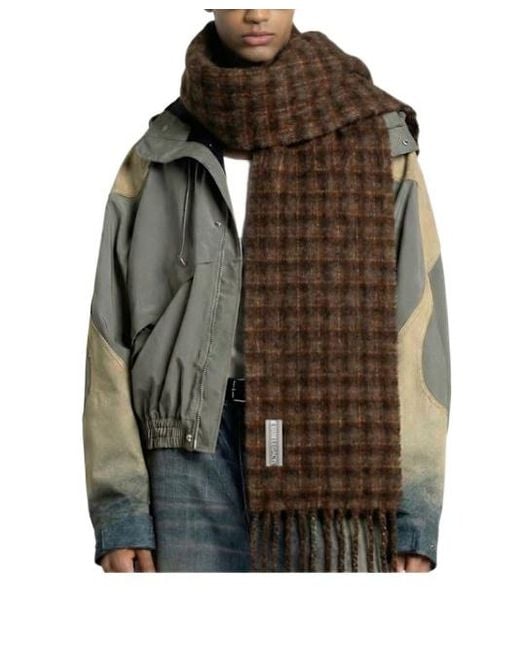 Our Legacy Brown Plaid Rectangular Scarf for men