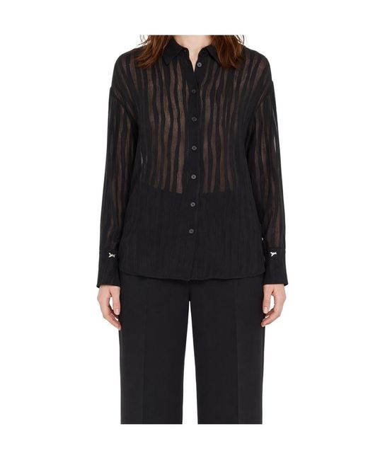 Patrizia Pepe Black Dévoré Oversized Shirt