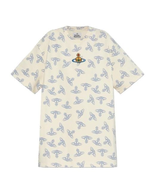 Vivienne Westwood White Logo Embroidered Crenweck T-Shirt