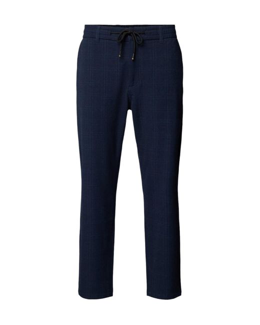 Boss Blue Elasticated-Waist Tapered Chinos for men