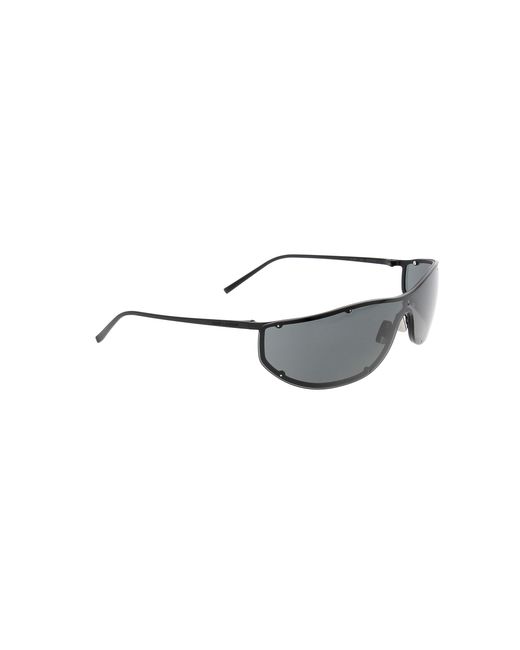 Saint Laurent White Eyewear Shield Frame Sunglasses for men