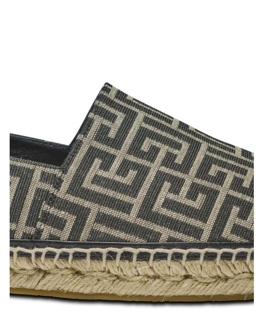 Balmain Gray Monogram Jacquard Espadrilles for men