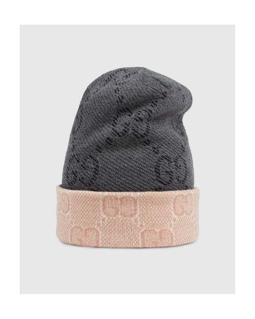 Gucci Gray Reversible Gg Beanie