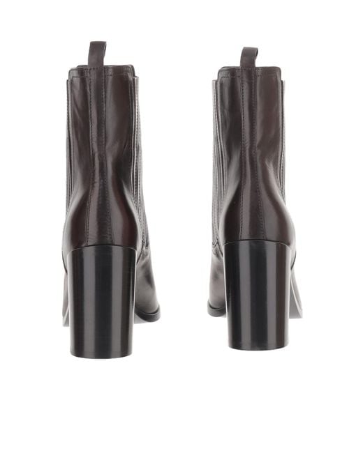 Sartore Brown Round-Toe High-Heeled Ankle Boots