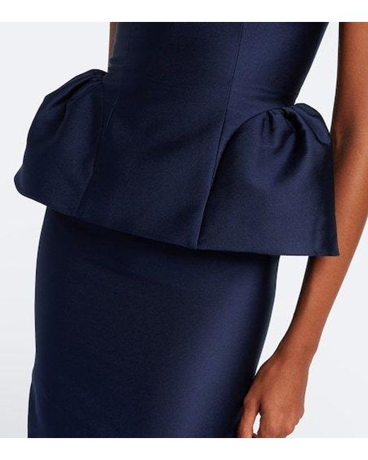 Roland Mouret Blue Peplum Taffeta Cocktail Dress