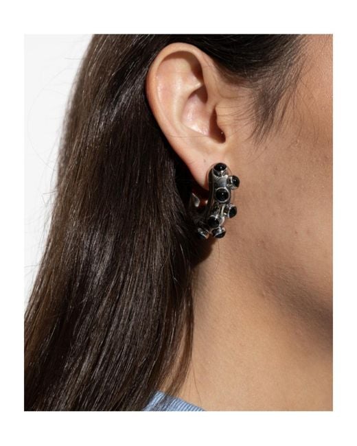 Marni White Studded Hoop Earrings