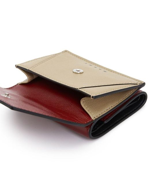 Marni Red Logo-Embossed Envelope Foldover Wallet for men