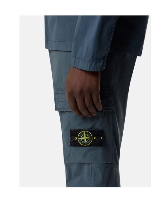 Stone Island Blue Regular-Tapered-Fit Cargo Trousers for men