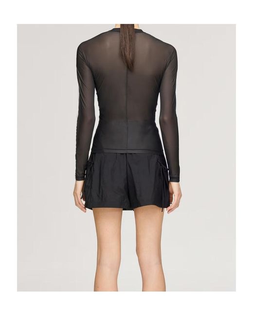 Y-3 Black Sheer Panel Long Sleeve Performance Top