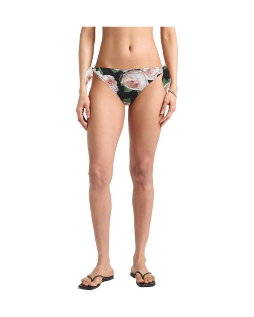 Dolce & Gabbana Black Floral Bikini Bottoms
