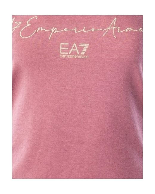 EA7 Pink Logo Short-Sleeved T-Shirt