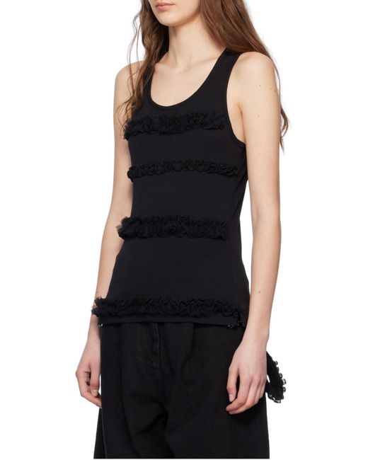 Simone Rocha Black Ruffled Tank Top
