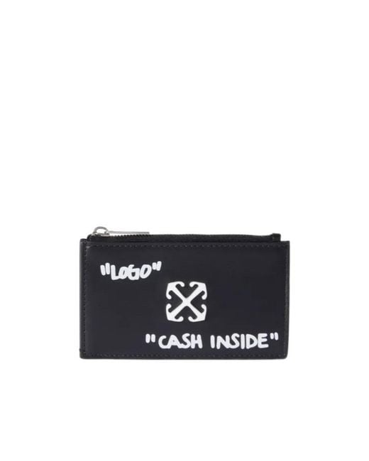 Off-White c/o Virgil Abloh Black Jitney Quote Zipped Card Holder