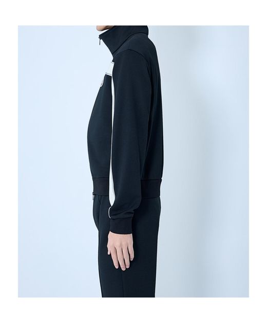Moncler Blue Contrast Stripe Zip Sweatshirt for men