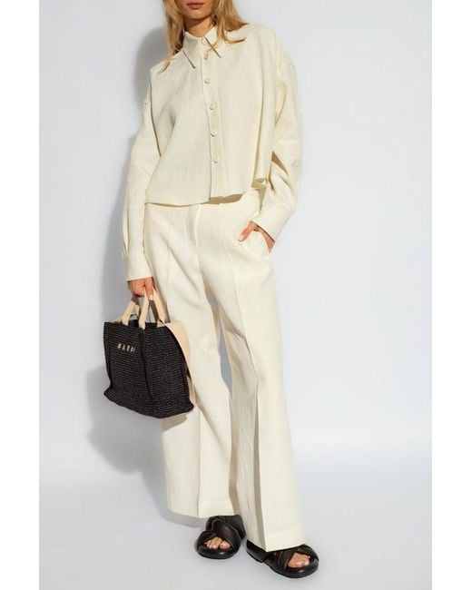 Fabiana Filippi Natural Drop-Shoulder Buttoned Shirt