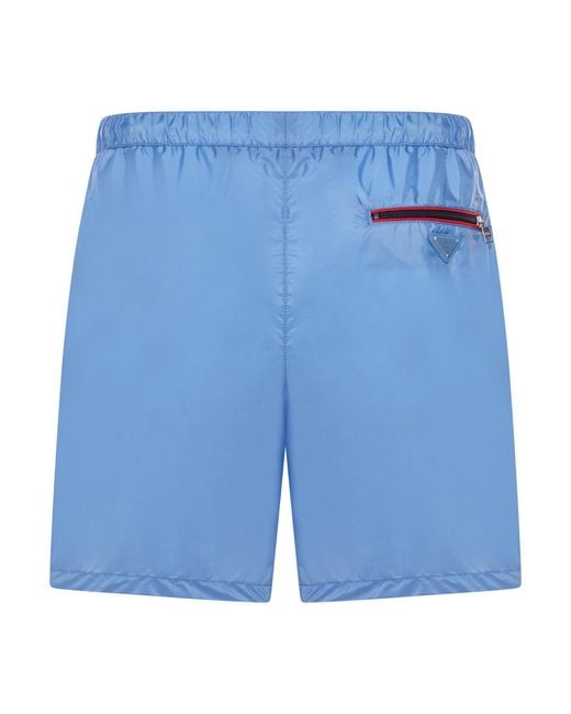 Prada Blue Re-Nylon Swim Shorts for men