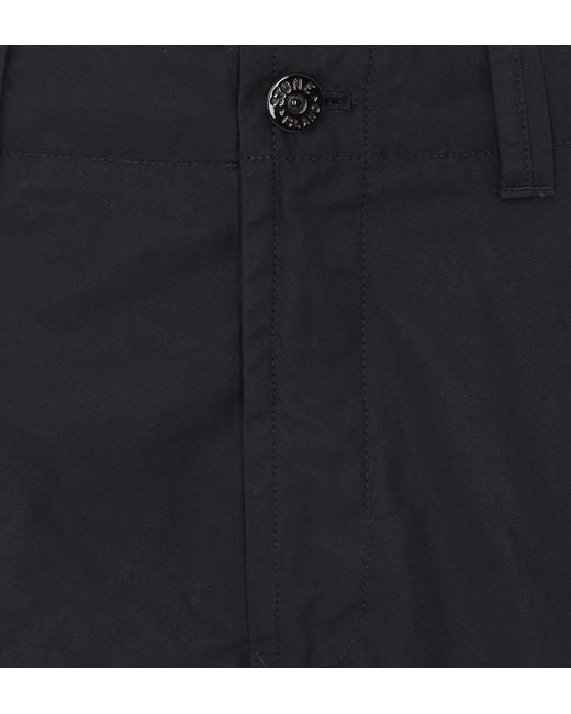 Stone Island Blue Wide-Leg Logo-Patch Cargo Pants for men